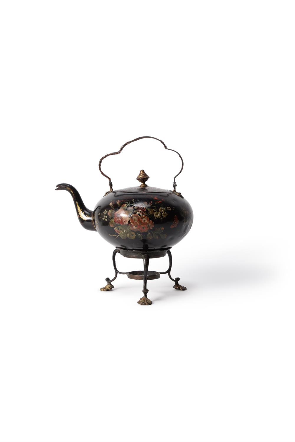 A Regency toleware kettle and stand - Image 2 of 2