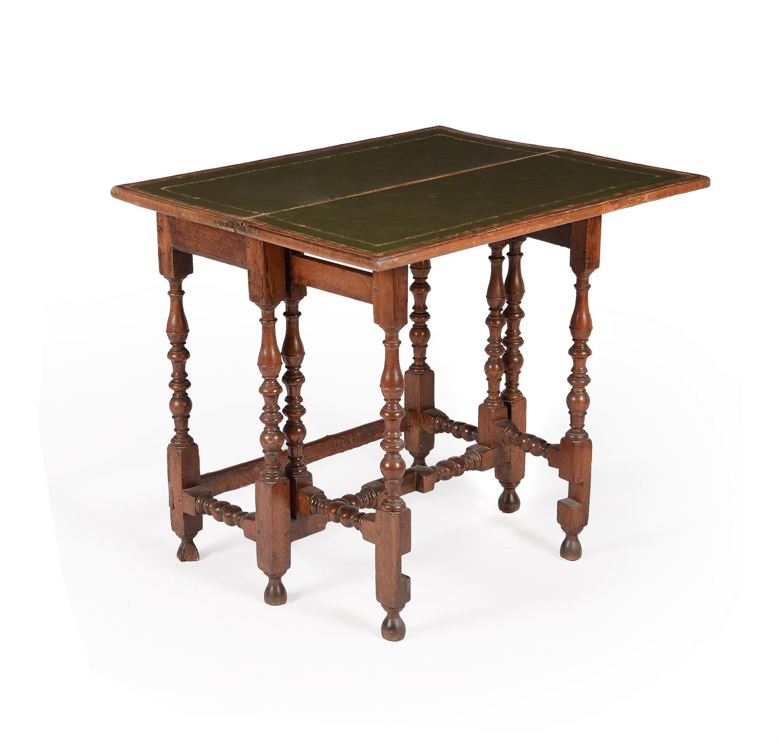 A William & Mary walnut folding writing table - Image 2 of 6