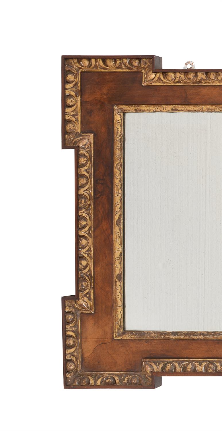 A George II walnut and parcel gilt wall mirror - Image 3 of 3