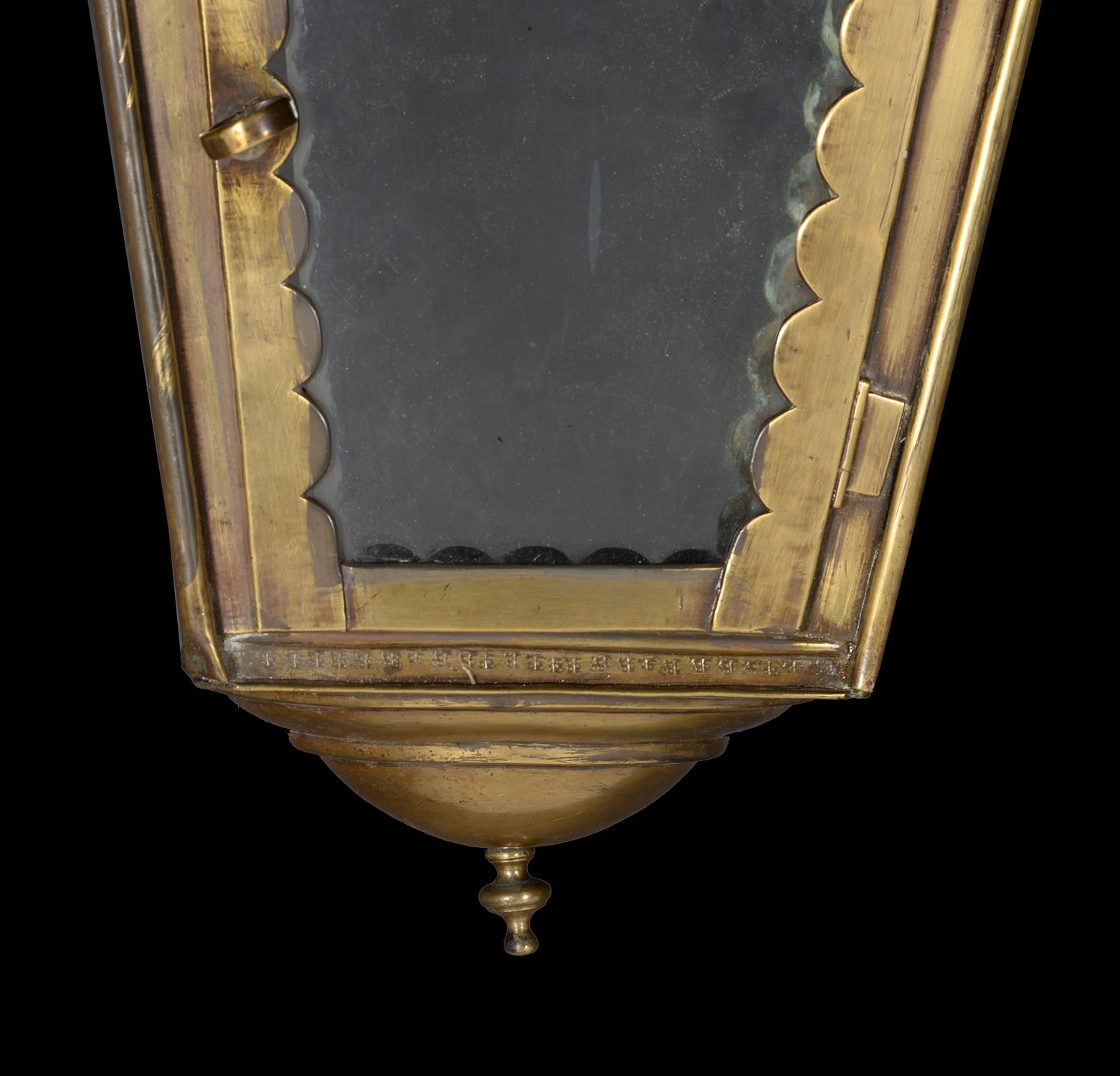 A North European brass and glazed hall lantern - Image 3 of 3