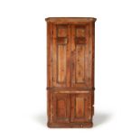 A George II pine standing corner cupboard
