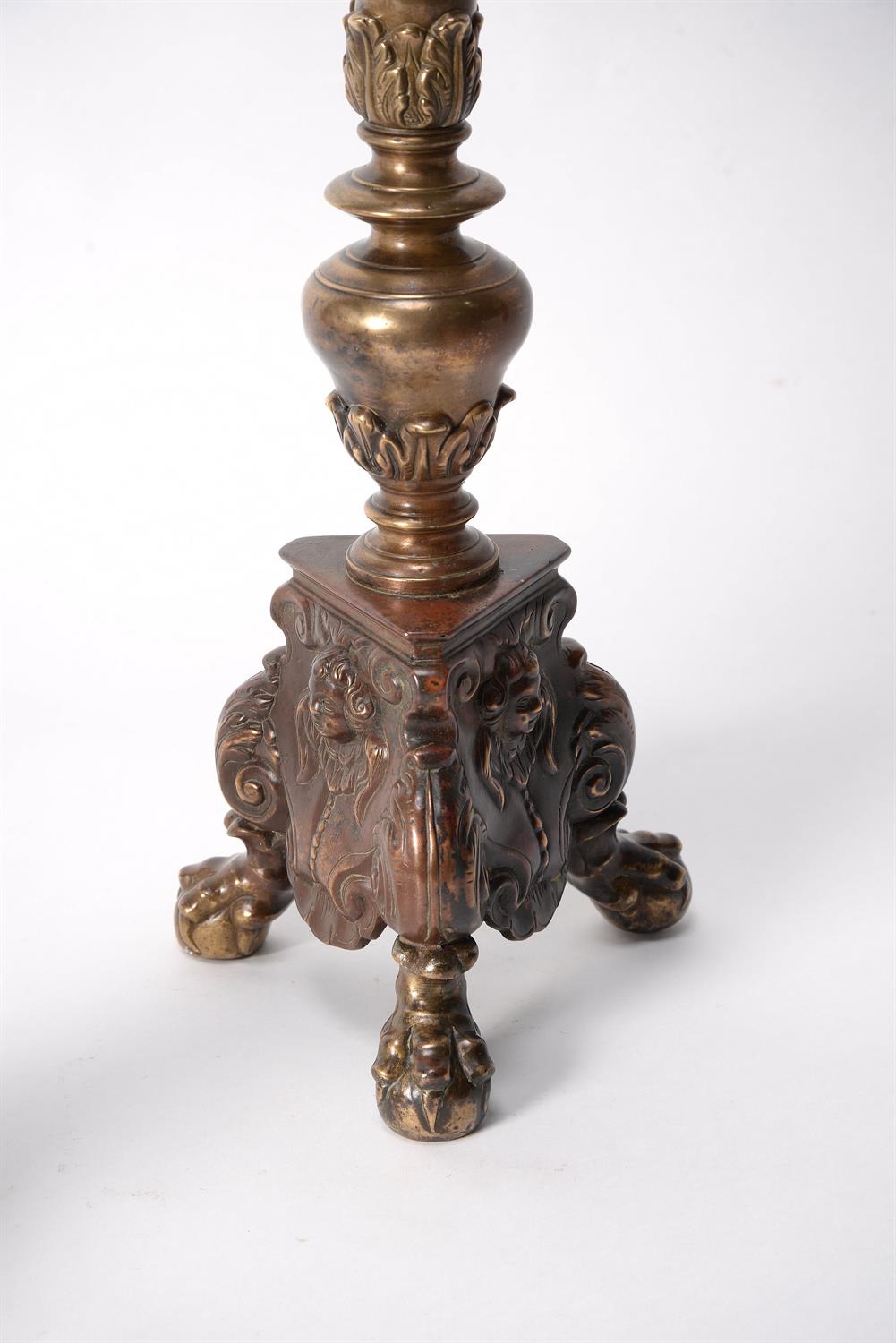 A Continental gilt bronze pricket altar stick - Image 3 of 3