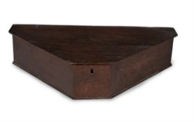 An oak tricorn hat box