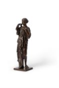 A French or Italian patinated bronze model of Diana de Gabies