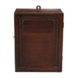 A George II mahogany and elm hanging wall cabinet