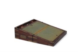 A George IV mahogany and brass mounted writing box