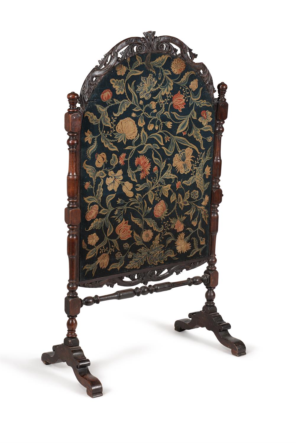 A William & Mary walnut and crewel work inset fire screen - Image 2 of 3