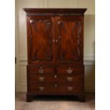 A George II mahogany linen press