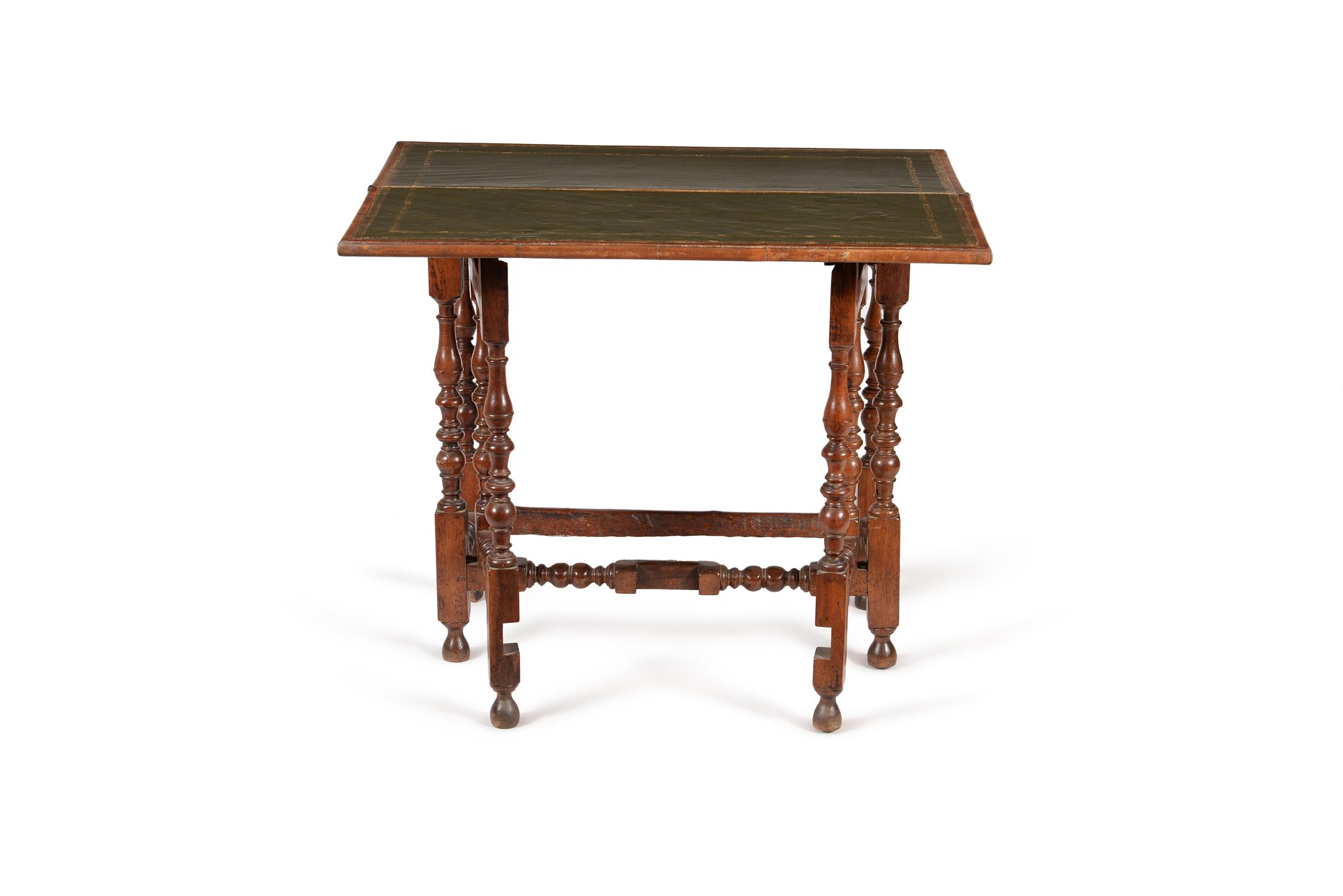 A William & Mary walnut folding writing table - Image 4 of 6