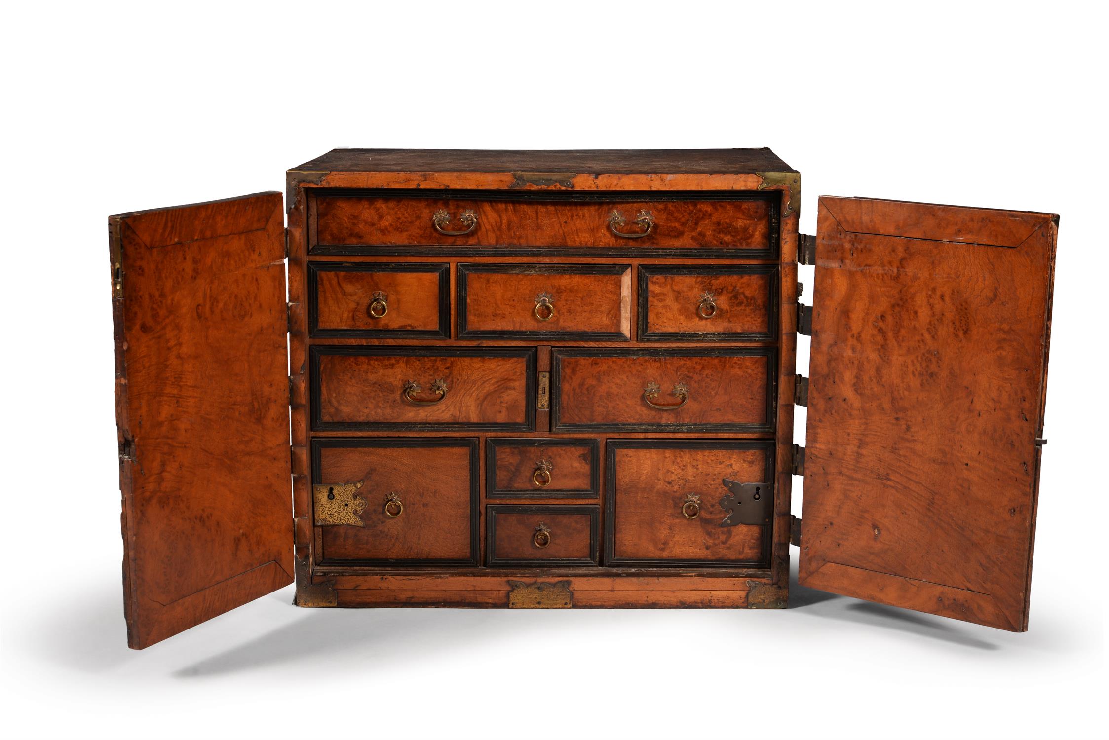 A Dutch Colonial exotic hardwood and brass mounted cabinet - Image 4 of 8