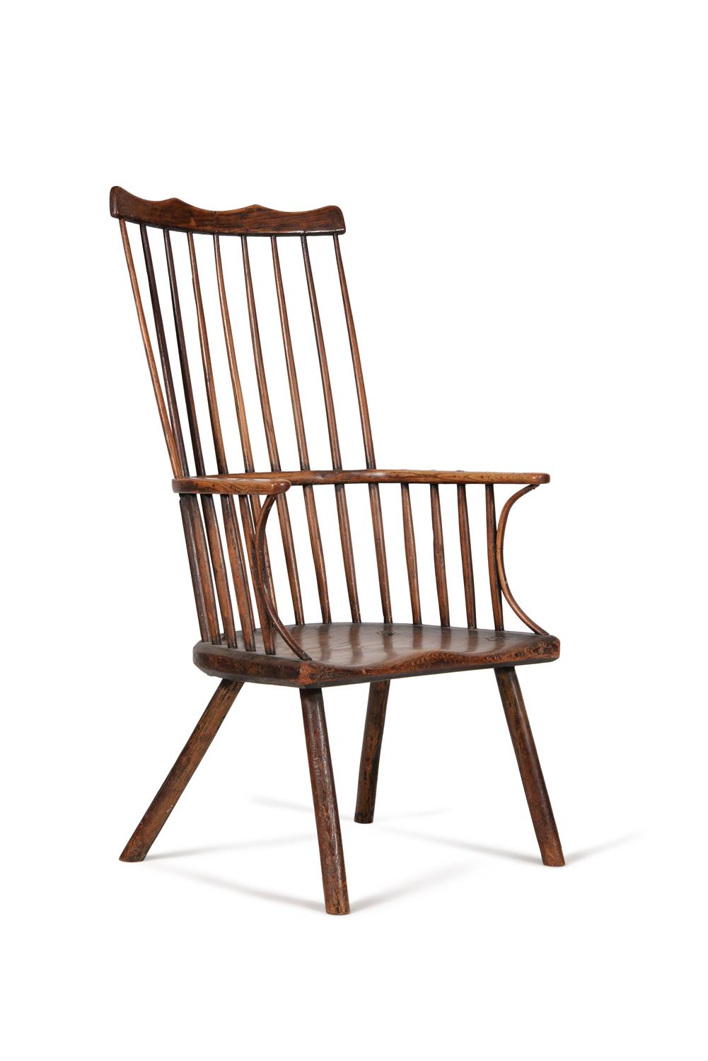 An ash and elm 'comb' back Windsor chair