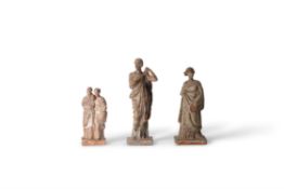 Two Italian tinted terracotta models of Classical figures