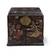 A Chinese Export Coromandel lacquered table cabinet