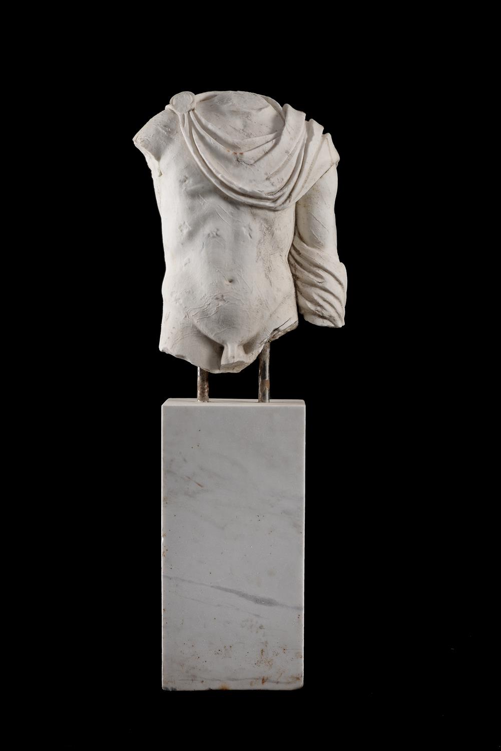 An impressive Italian sculpted white marble torso - Image 2 of 5