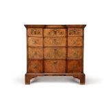 A George II walnut chest of drawers