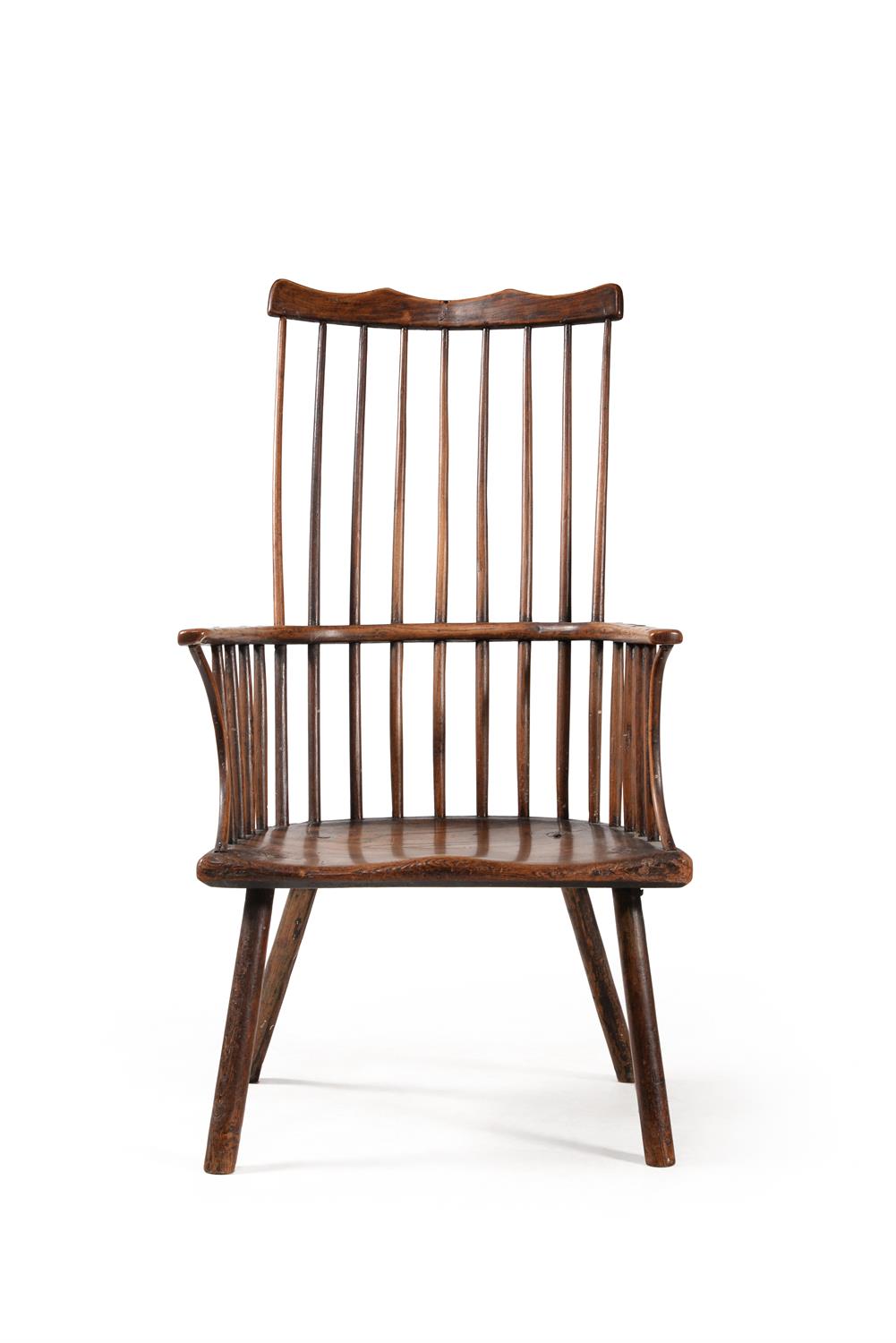 An ash and elm 'comb' back Windsor chair - Image 2 of 3