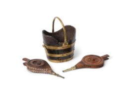 A George III oak and brass mounted bucket
