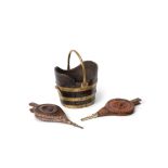 A George III oak and brass mounted bucket