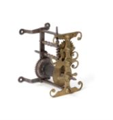 A George III iron and brass mounted spit jack