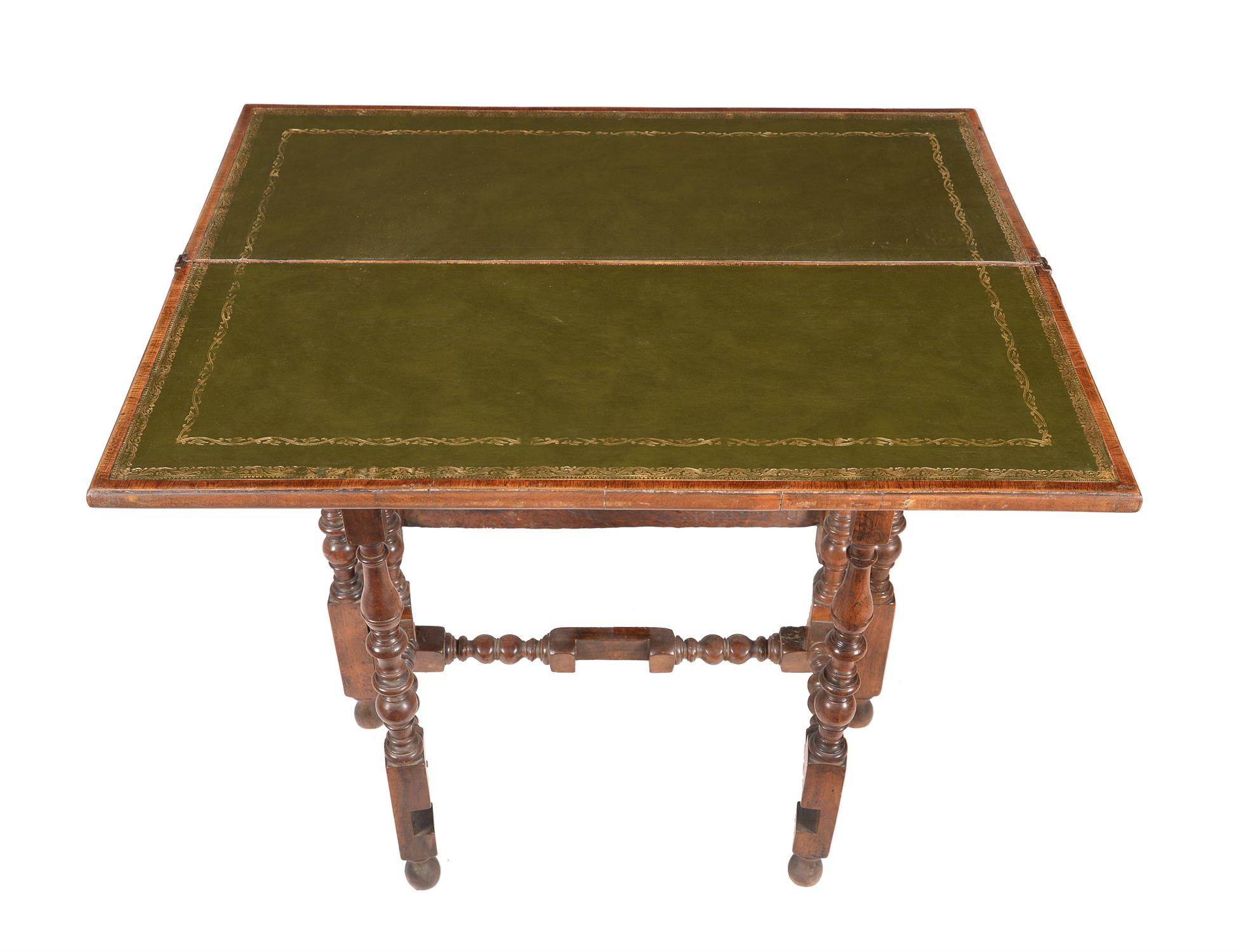 A William & Mary walnut folding writing table - Image 5 of 6