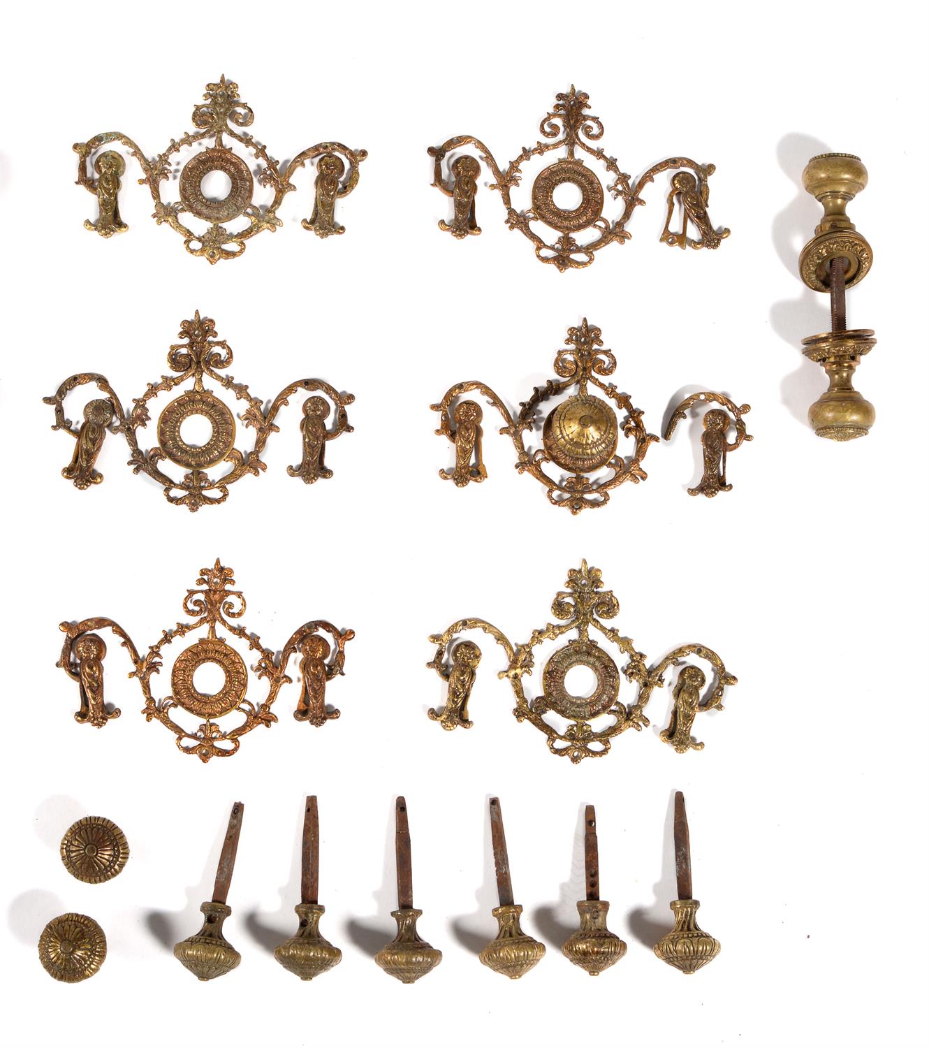 A large quantity of gilt metal door furniture - Image 2 of 5