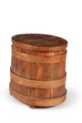 An oak lidded barrel