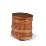 An oak lidded barrel