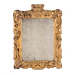 A William & Mary carved giltwood wall mirror