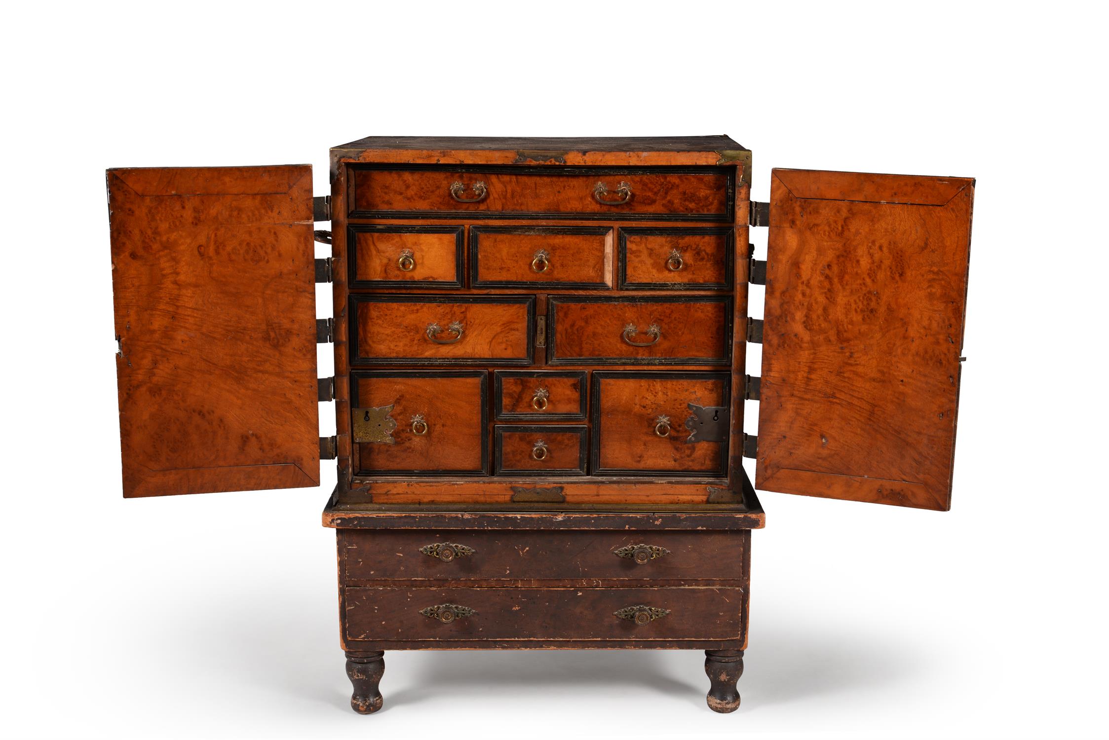 A Dutch Colonial exotic hardwood and brass mounted cabinet - Image 2 of 8