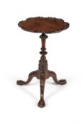 A George II carved mahogany candle stand