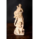 An Italian sculpted alabaster model of the Rape of the Sabine women