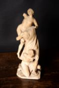 An Italian sculpted alabaster model of the Rape of the Sabine women