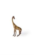 A rare German gilt bronze alloy model of a giraffe