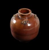 A Chinese 'Peachbloom' stoneware vase