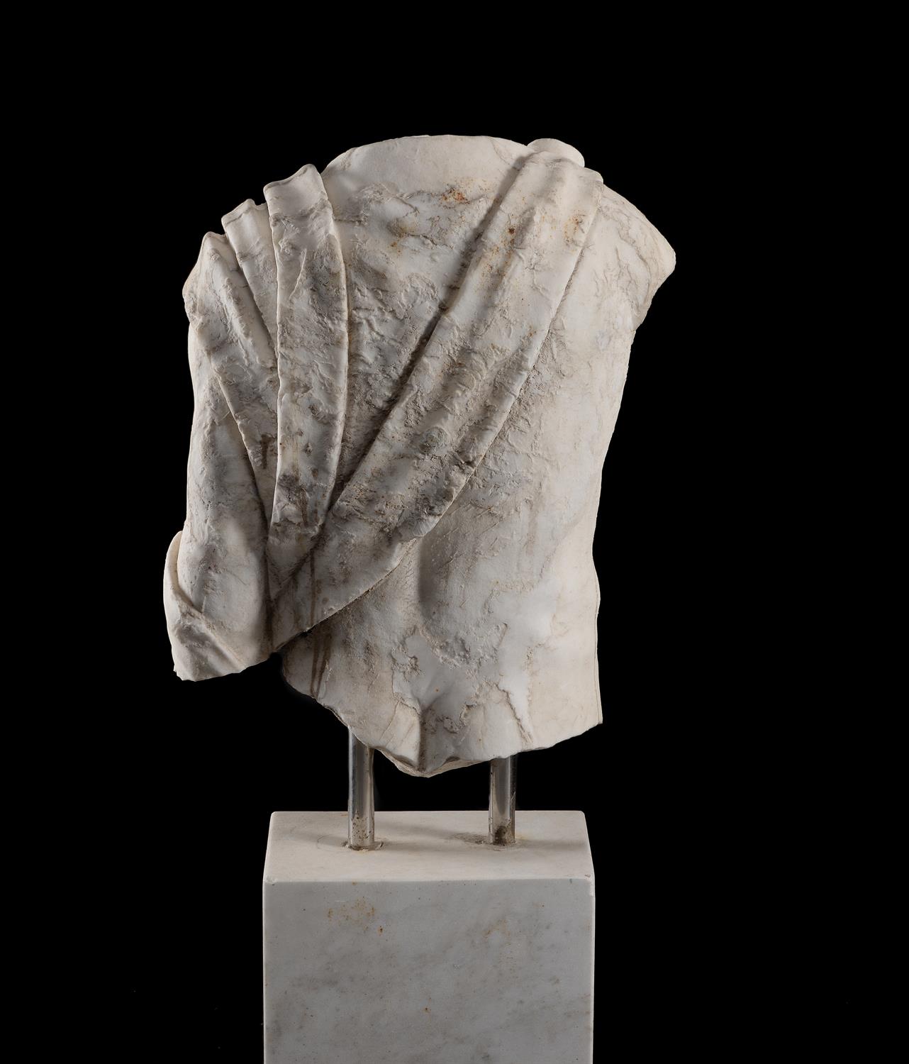 An impressive Italian sculpted white marble torso - Image 5 of 5