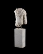 An impressive Italian sculpted white marble torso