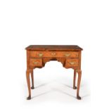 A George I walnut, burr walnut and feather banded side table