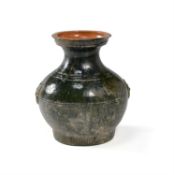 A Chinese green glazed baluster vase