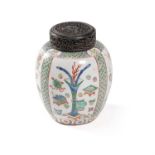 A Chinese Famille Verte ginger jar and cover