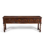 A Charles II oak dresser base, circa 1680