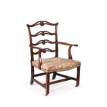 A George III mahogany open armchair