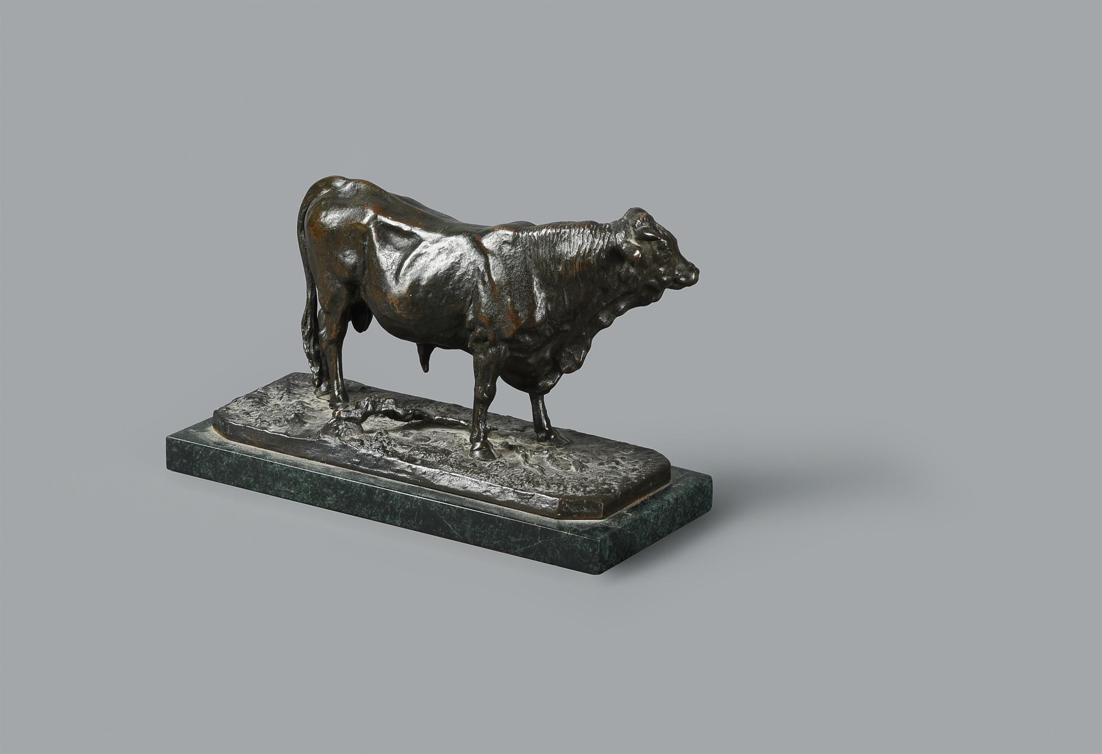 After Pierre-Jules Mene (1878-1961), a patinated bronze model of a standing bull - Image 2 of 3