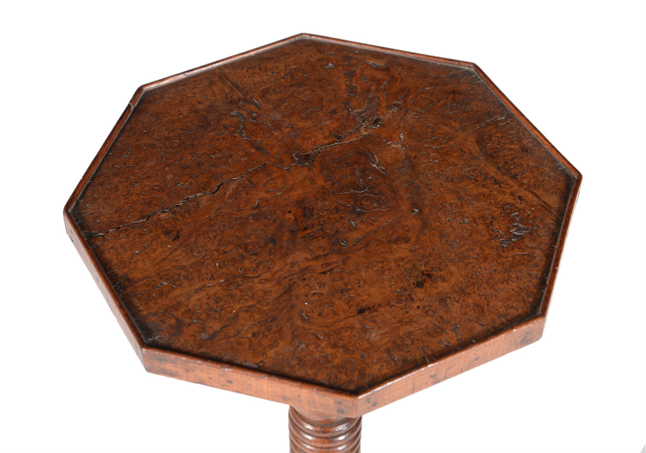 A George IV elm and burr elm octagonal pedestal table - Image 4 of 4