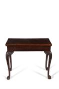 A George II mahogany folding card table