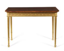 A George III mahogany and giltwood side or console table