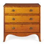 Y A George III satinwood and rosewood crossbanded chest of drawers