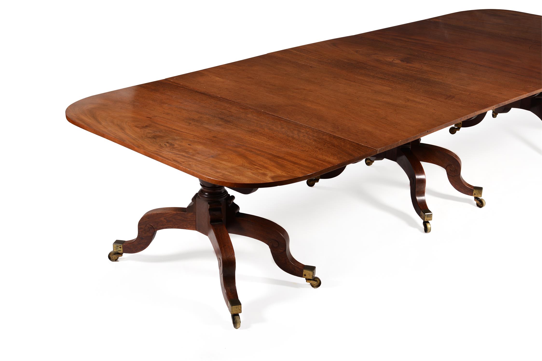 A Regency mahogany triple pedestal dining table - Image 2 of 3