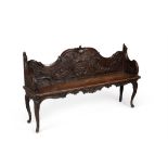 A George III mahogany and pine hall bench