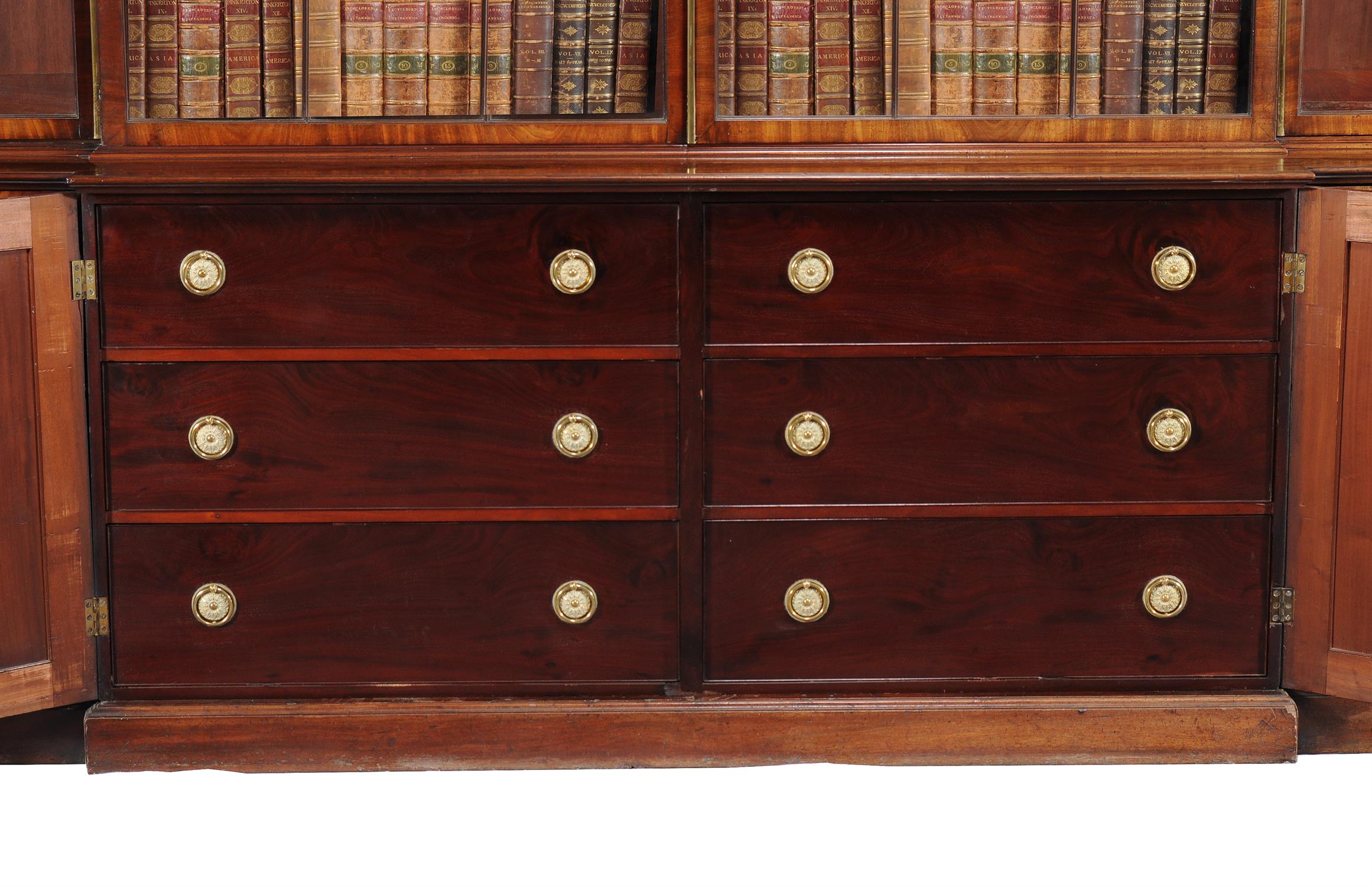 A George III mahogany breakfront library bookcase - Image 3 of 5