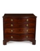 A George III mahogany serpentine chest of drawers